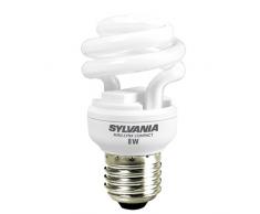 Sylvania Ampoule spirale basse consommation à allumage instantané 6 000 heures/8 W/culot à vis ES/E27/Edison (Blanc chaleureux)