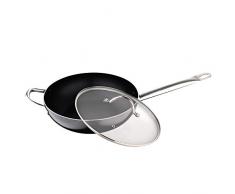 San Ignacio Professional Wok 28 x 8 cm Aluminium pressÃ© Ã induction avec T professionnel Chef