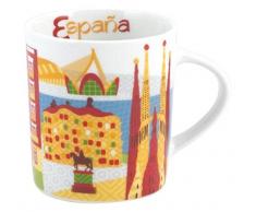 Home European Tasse Mug 340Â CC, Porcelaine, Multicolore, 12Â x 8Â x 10Â cm