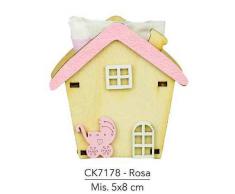 PIANETA CONFETTI planète dragées Bonbonnière Boîte en Bois Nichoir avec Herbes pour Marque-Place, portaconfetti, Rose, Boîte de 20 pièces, 5 x 8 cm