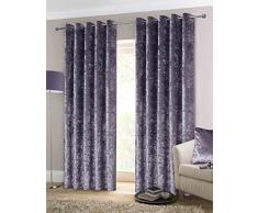 Rapport Rideaux à Åillets en Velours écrasé, 66 x 228,6 cm, Polyester, améthyste, 1 x 229 x 168 cm