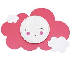 Elobra Lampe enfants Wolke Smile Star Effet Light LED Plafonnier pour enfants, couleur réglable, Bois, Altrosa et blanc 75 x 50 x 10 cm