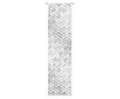 Home Fashion 86982â703 Gris Effet tressé Impression numérique Panneau Coulissant, Plastique, Gris, 245 x 60 x 245 cm