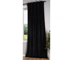 Gardinenbox Milano Rideau occultant occultant en Velours avec Passants et Passants occultants Noir 280 x 135 cm