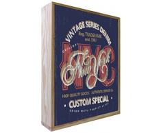 Ccretroiluminados New York Poster Vintage illuminés, Bois, Multicolore, 30 x 5.3 x 50 cm