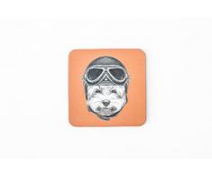 Magnet & Steel Aimant West Highland Terrier Blanc en Acier et Verre, Bois, Orange, 9Â x 0.4Â x 9Â cm