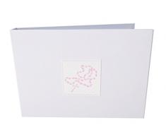 White Cotton Cards Tiny Album Photo Valeur Croix Rose, Blanc