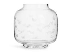 Sagaform Forme Ronde Vase en Verre avec Blanc Papillons