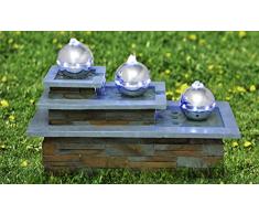 Sukima Decor Fontaine extérieure avec LED Ãchelle, résine, Pierre, 64 cm