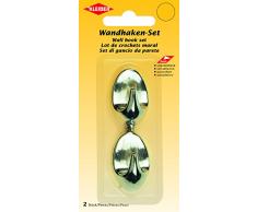 Kleiber Autocollant Crochet Mural Lot de 2Â Argent