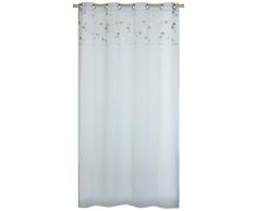 HomeMaison Voilage en Etamine Brodé, Polyester, Gris, 240x140 cm