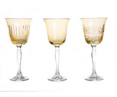 Crystaljulia 14682 Lot de 3 verres Ã vin Jaune clair