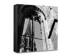 COGNOSCO HG-HH107 Tableau Mural en Bois avec Photo architecturale Hambourg Noir/Blanc 15 x 15 cm