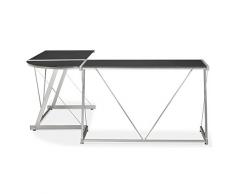 KoKoon OT00150BL JUHA Bureau Verre Noir 180 x 180 x 75 cm