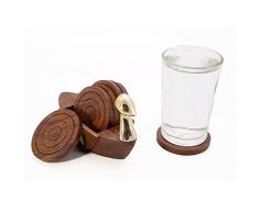 Stylla London Fait Ã la Main Forme de Canard dÃ©coratifs Dessous de Verre, Bois, Marron, 9Â x 9Â x 3Â cm