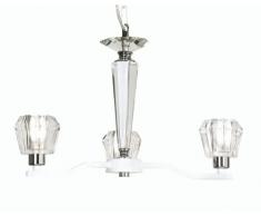 Oaks Lighting Vita Plafonnier 3 lampes c/O Abat-jours en verre Transparent/blanc