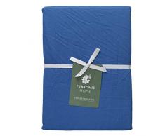 Moorish Idol - Satin de Coton Drap Plat- 240cm x 300cm- Indigo