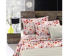 Italian Bed Linen PL-WT-05-2P Parure LIT avec Drap SUPÃRIEUR ET TAIES doreiller IMPRIMÃE âWatercolorâ, WT 05, 2 Places