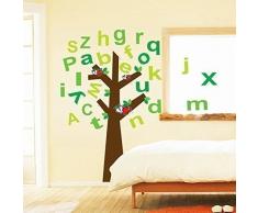 Walplus Autocollant Mural Alphabet Tree Mural Vinyle Maison DÃ©coration DIY Bureau DÃ©coration Papier Peint Maternelle Enfants PiÃ¨ce Cadeau, Multicolore