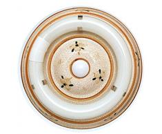 107/22/S/MA - Plafonnier céramique circulaire marron, réponse électrique, sans tube - 22 W