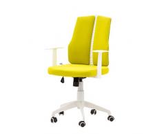 Italian Concept Fauteuil pivotant, ABS, mÃ©tal, Tissu, Jaune, Unique