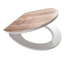 Ridder 02201100 Abattant WC, Brun/Blanc, 45,5 x 38,9 x 5,0 cm