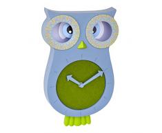 TFA-Dostmann Horloge Murale pour Enfant, Bleu, (L) 110 x (B) 70 x (H) 330 mm