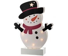 WeRChristmas Bonhomme de Neige colorÃ© Table DÃ©coration de NoÃ«l, Bois, 24Â cm