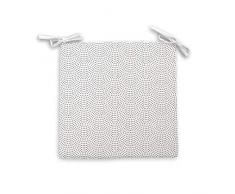 Soleil docre Paon Dessus de Chaise, Polyester, Blanc, 40 x 40 x 5 cm