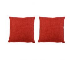 Gözze Lot de 2 Housse de Coussin, Dallas, Polyester, Rouge Carmin, 50 x 50 cm