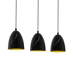 Eglo Lampe noire dorÃ©e Suspension 3 ampoules Ã 19 cm Noir/dorÃ©