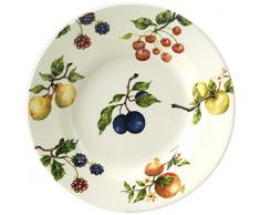 H&H Fruit Season Assiette Creuse, 23.1 cm, Céramique, Multicolore
