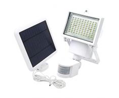 Projecteur solaire blanc eclairage puissant panneau solaire dÃ©portÃ© LED blanc COOPER WHITE H22cm avec dÃ©tecteur de mouvement orientable