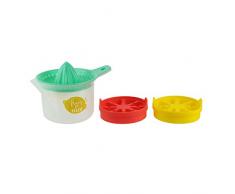 Pick and Drink KU6412 Presse Agrumes et Moule Glaçon PP + Silicone, Vert-Jaune-Corail, 15,3 x 11,5 x 9 cm
