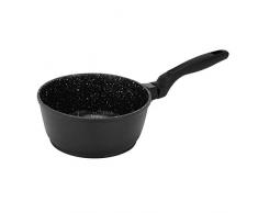 Sitram 710408, Casserole Minera diam. 18 cm en fonte daluminium indéformable revêtement aspect pierre - sans PFOA - tous feux dont induction - manche plastique thermorésistant avec effet soft touch