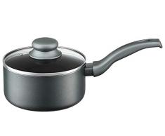 Ambition 20126 Casserole en graphite avec couvercle en verre et casserole en fonte daluminium, revÃªtement antiadhÃ©sif et poignÃ©e en plastique Soft Touch Anthracite 16 cm