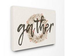 Stupell Industries Se RÃ©unir Typographie Strawflower Couronne XXL tendue sur Toile DÃ©coration Murale, Multicolore