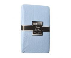 Highliving Drap-Housse en Jersey pour Berceau, Landau, lit Simple, Double et King Size (Bleu Layette, King Size)
