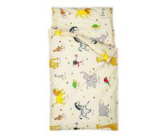 Kindertraum 530055005511 des. 055 Parure de lit pour Enfant Motif Animaux Taie doreiller 80 x 80 cm et Housse de Couette 135 x 200 cm