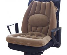 GHZ-Matra Coussin Gonflable en PVC et Velours Marron 23 x 18,5 x 3 cm