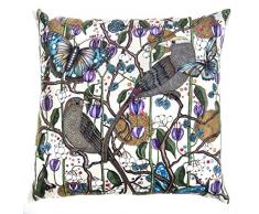 Nadja Wedin design Bonbon Oiseaux en Velours Blanc cassé â Housse de Coussin 48 X 48 cm