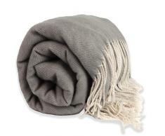 Unique Living Couverture Polaire, Polyester, Gris foncé, 130x160cm