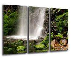 Tableau Moderne Photographique, Impression sur bois, Cascades de paysage Relax, Méditation, 97 x 62 cm, ref. 26046