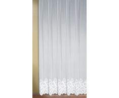 HomeMaison Voilage à Volutes, Polyester, Blanc, 245x300 cm