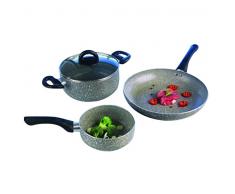 Tognana 8Â piÃ¨ces Ensemble de Superbes Batterie de Cuisine PoÃªle et Casserole en Aluminium, Gris