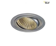 SLV Spot encastrÃ© plafond new Tria LED DL rond COB 3000Â K 30Â Â° Driver avec clip en aluminium brossÃ© plumes 114276