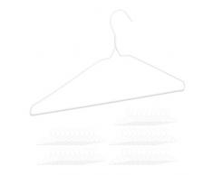 Relaxdays 10029408_49 métal, Set de 50, Traverse Pantalon Jupe, Peu encombrant, 40 cm, Cintre Fil de Fer, PE, Blanc, Lot