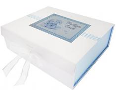 White Cotton Cards du Pays de Galles bÃ©bÃ©, Bachgen Bach, Mini Album Photo, Bleu Lapin, Tableau, Blanc, 27.2Â x 32Â x 11Â cm