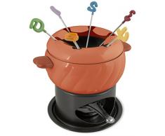 Home Service Fondue, Bois/Métal, Noir, 11 Pièces