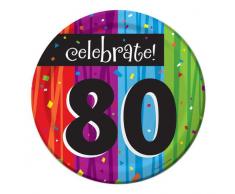 Creative Converting 8-Count Rond Papier Assiettes Ã Dessert, cÃ©lÃ©brer 80, Milestone fÃªtes